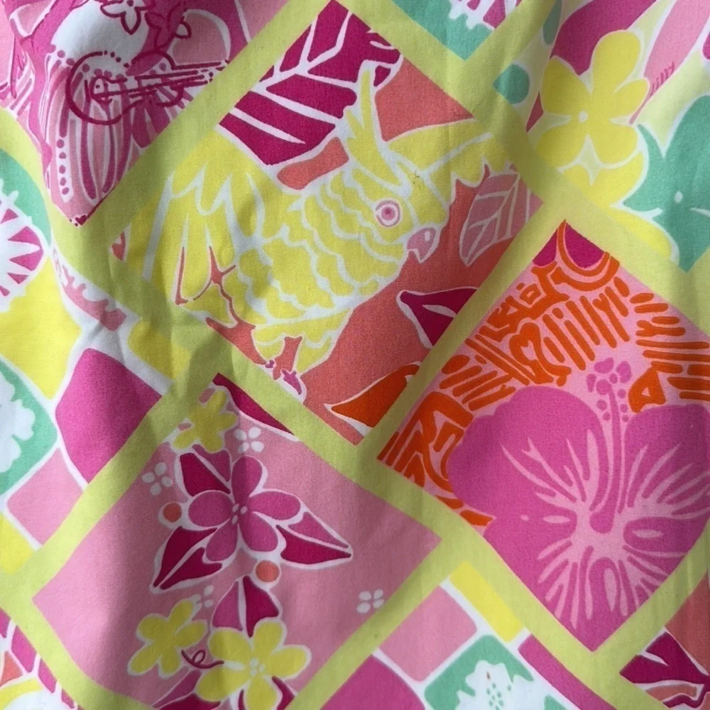 Lilly Pulitzer Vintage White Label Mini Skirt in Diamond Head Patch Print Size 6